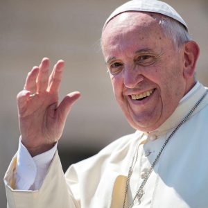 Pope Francis waving