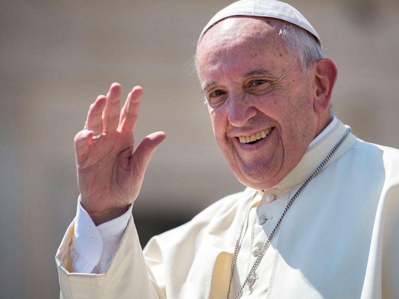 Pope Francis waving