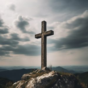 Cross Mountain Prayer Clouds Sky