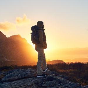 Man Landscape Reflection Prayer Sunset